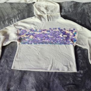 Girls M Bebe White Crop Sweatshirt